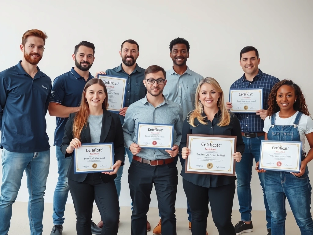 CleanPerfect Services professional team members displaying certifications and expertise in advanced cleaning techniques