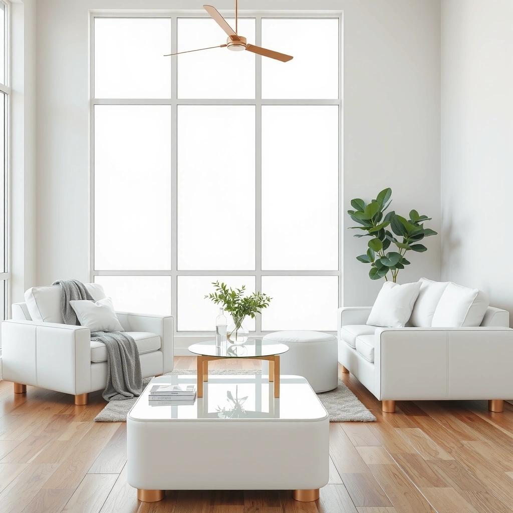 Bright clean living room interior